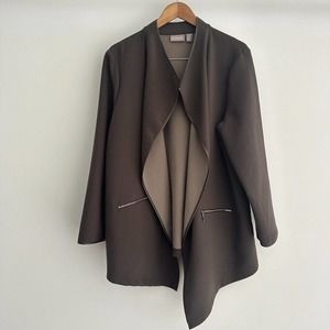 NEW Chicos Jacket  Brown Draped Cardigan